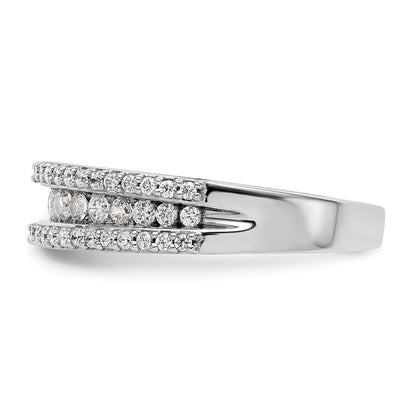 14K White Gold Diamond Channel Band