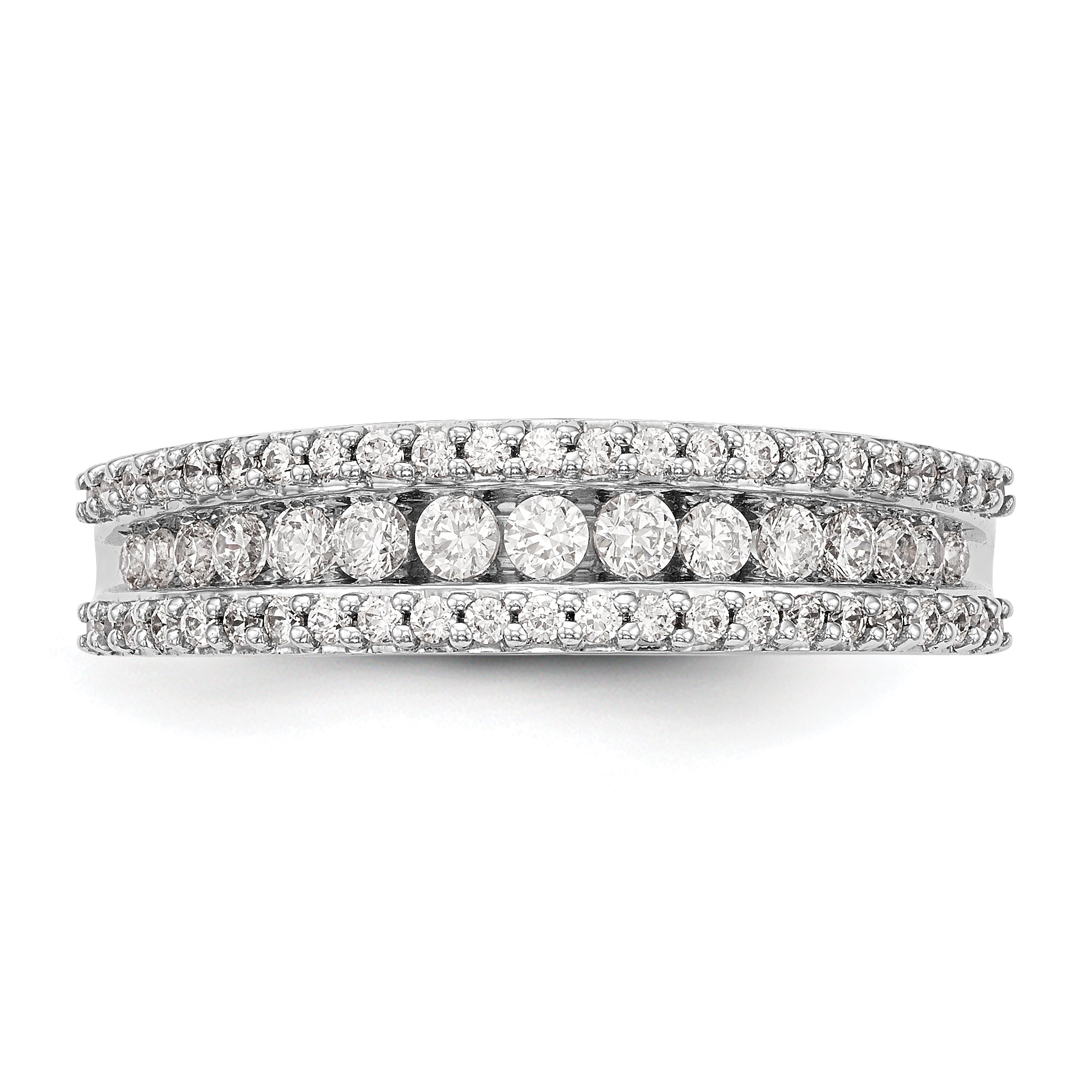 14K White Gold Diamond Channel Band