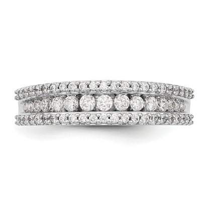 14K White Gold Diamond Channel Band