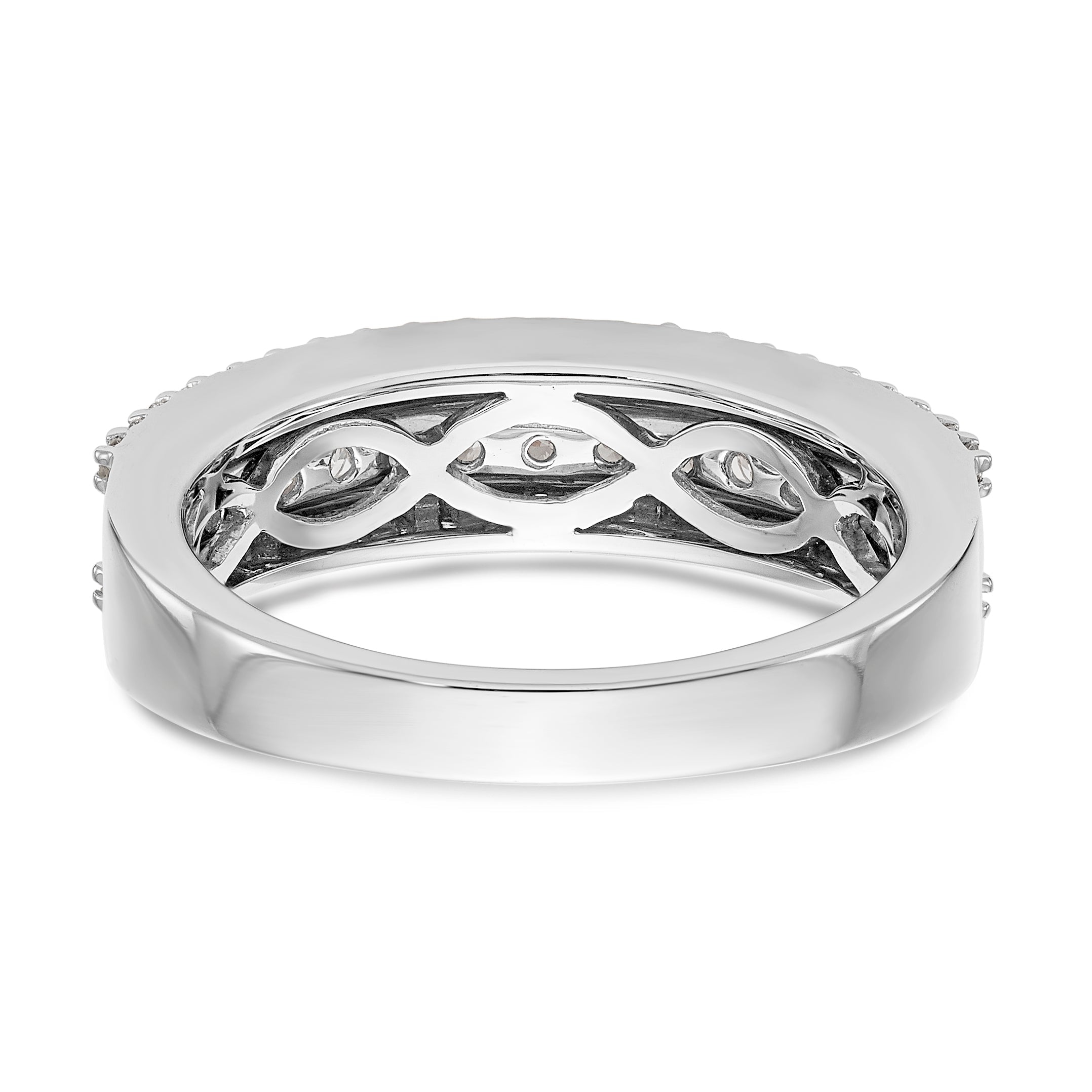 14K White Gold Diamond Channel Band