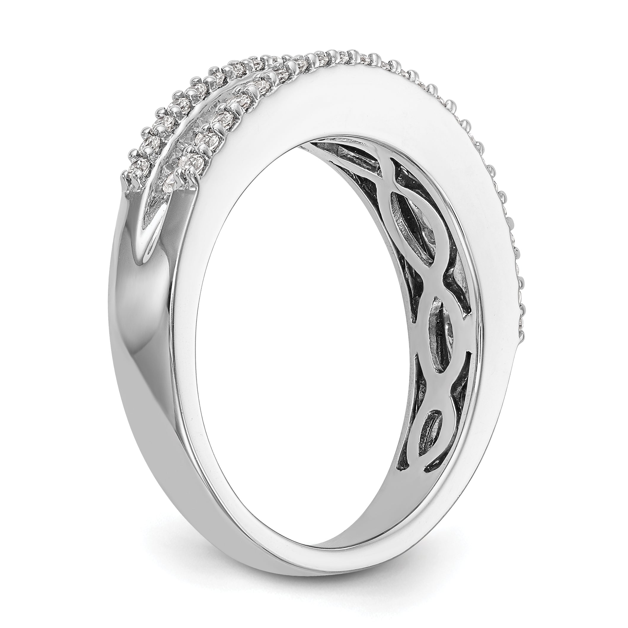 14K White Gold Diamond Channel Band
