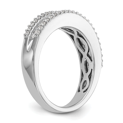 14K White Gold Diamond Channel Band