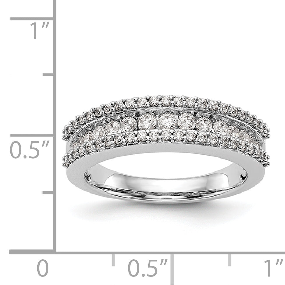 14K White Gold Diamond Channel Band