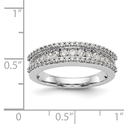 14K White Gold Diamond Channel Band
