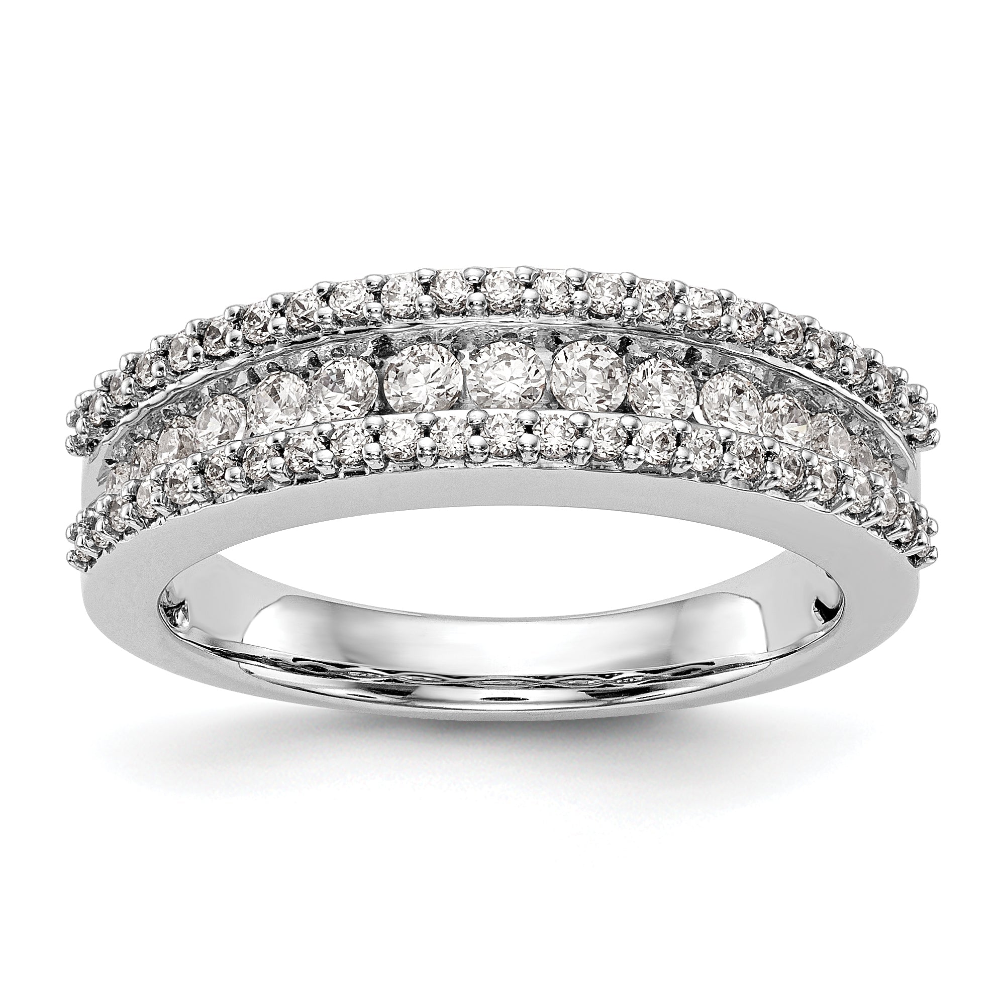 14K White Gold Diamond Channel Band