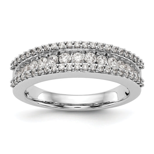14K White Gold Diamond Channel Band