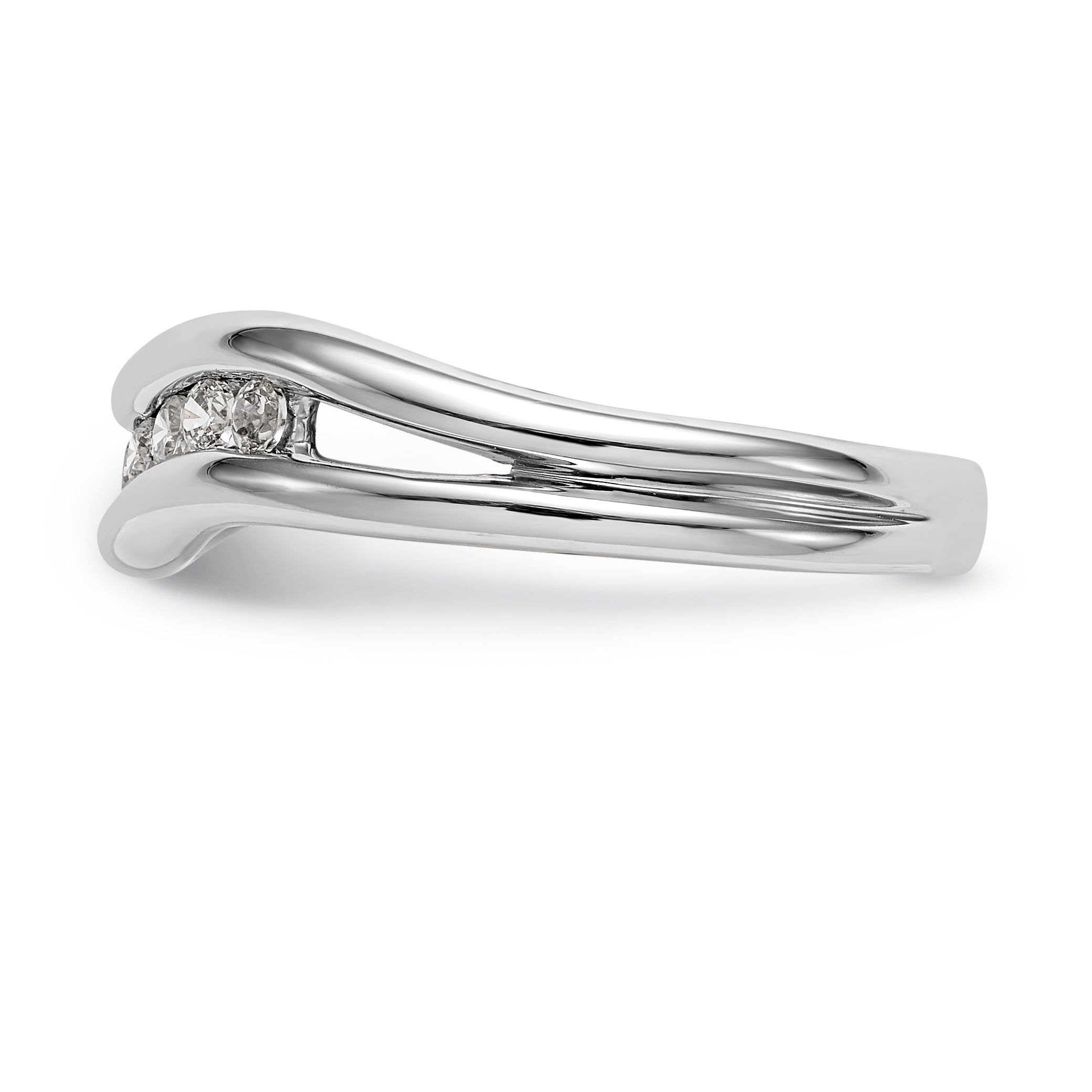 14K White Gold Diamond Channel Band