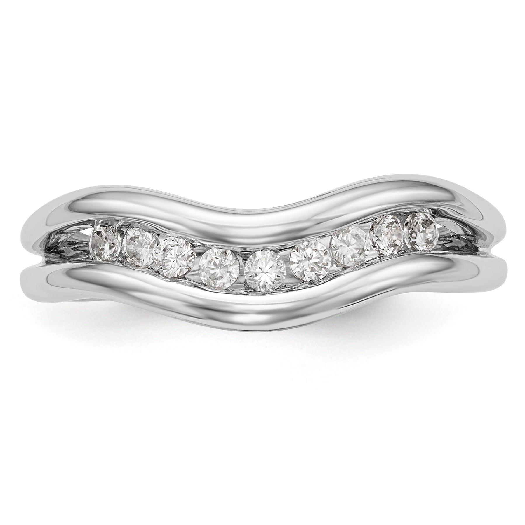 14K White Gold Diamond Channel Band