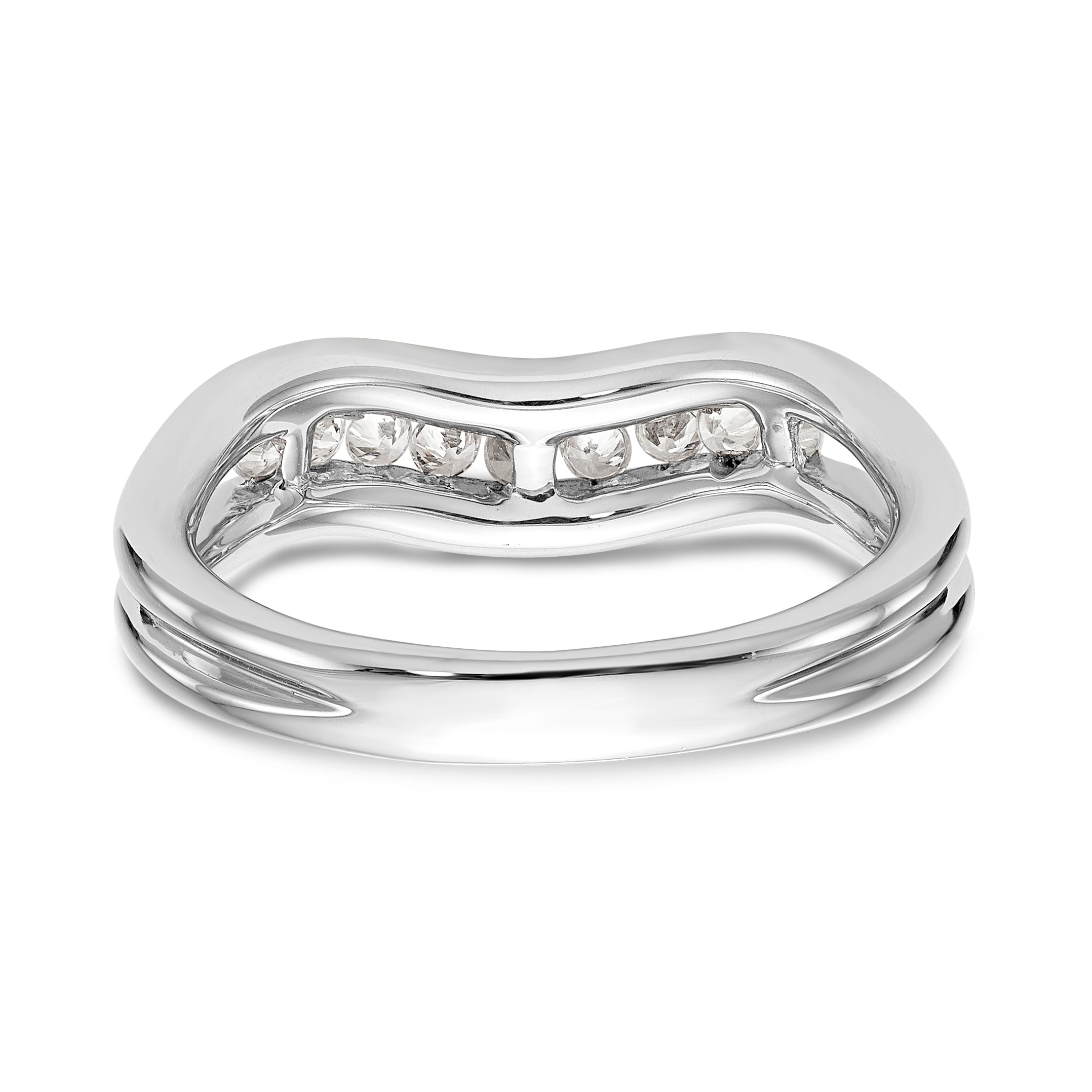 14K White Gold Diamond Channel Band