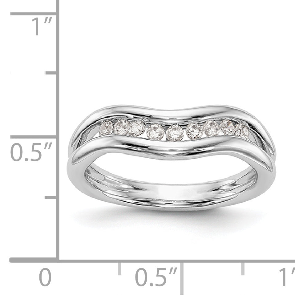 14K White Gold Diamond Channel Band