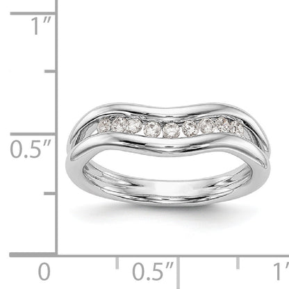 14K White Gold Diamond Channel Band