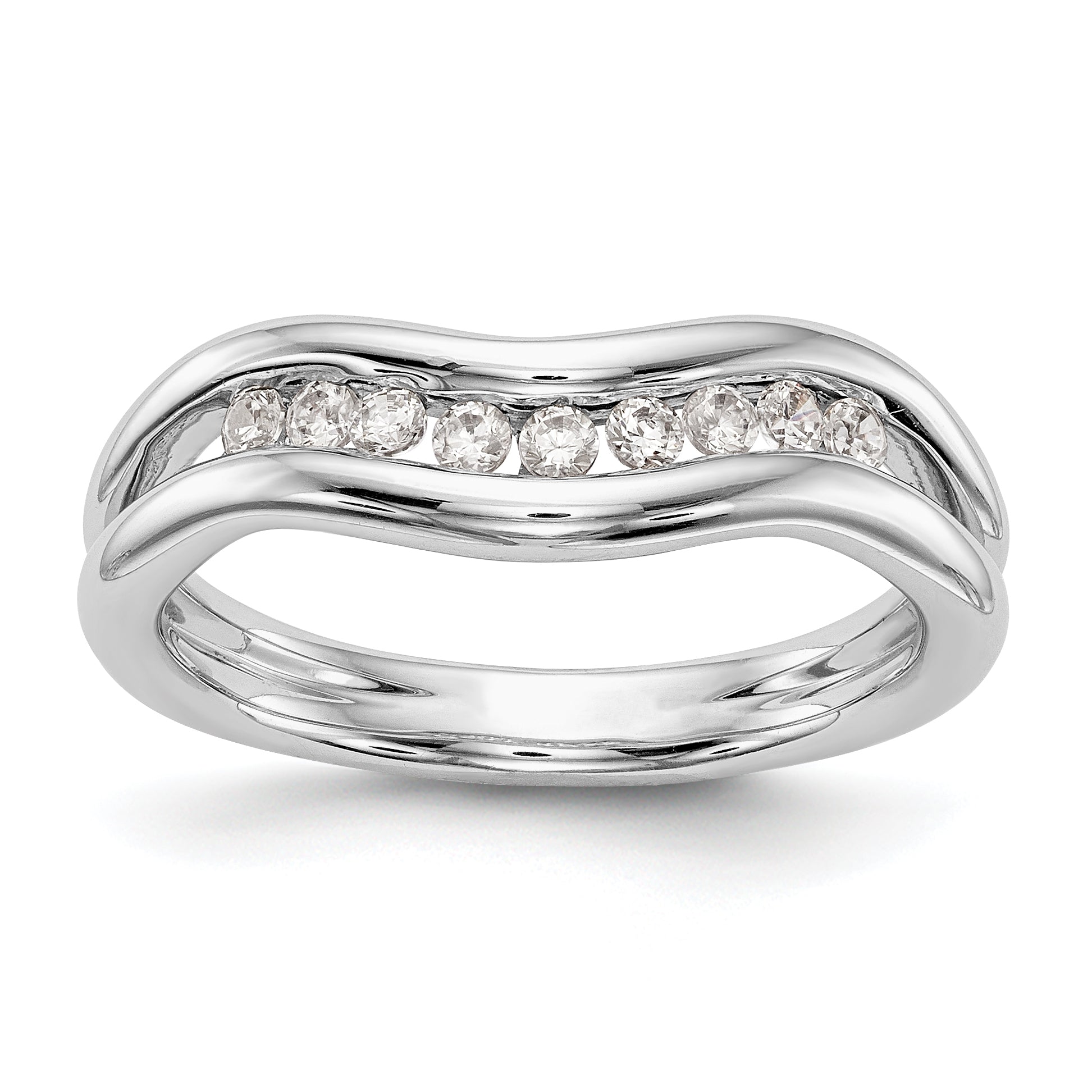 14K White Gold Diamond Channel Band