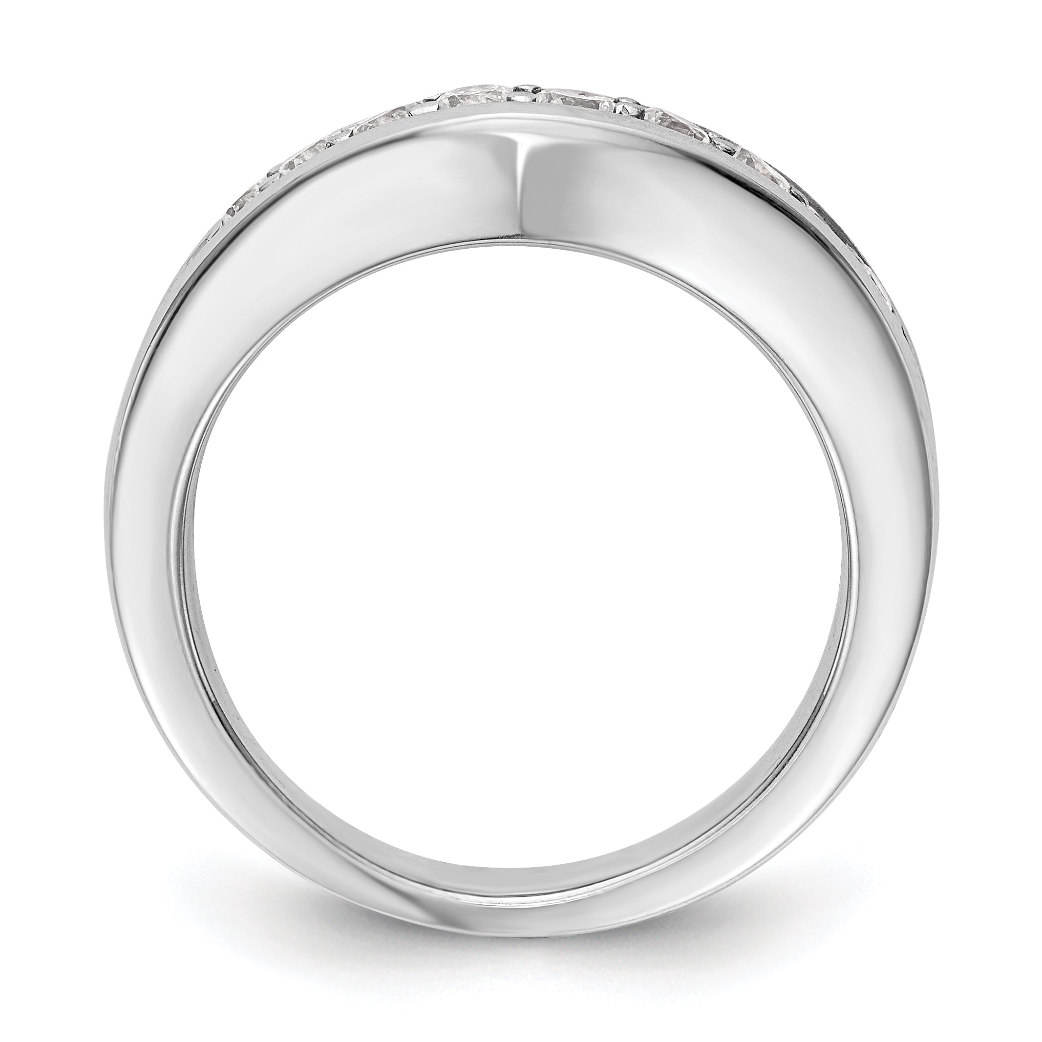 14K White Gold Diamond Band