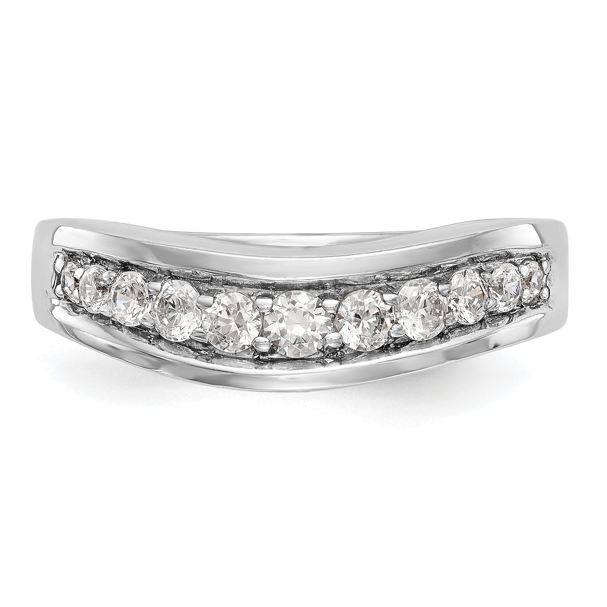 14K White Gold Diamond Band