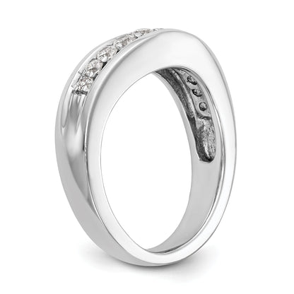 14K White Gold Diamond Band