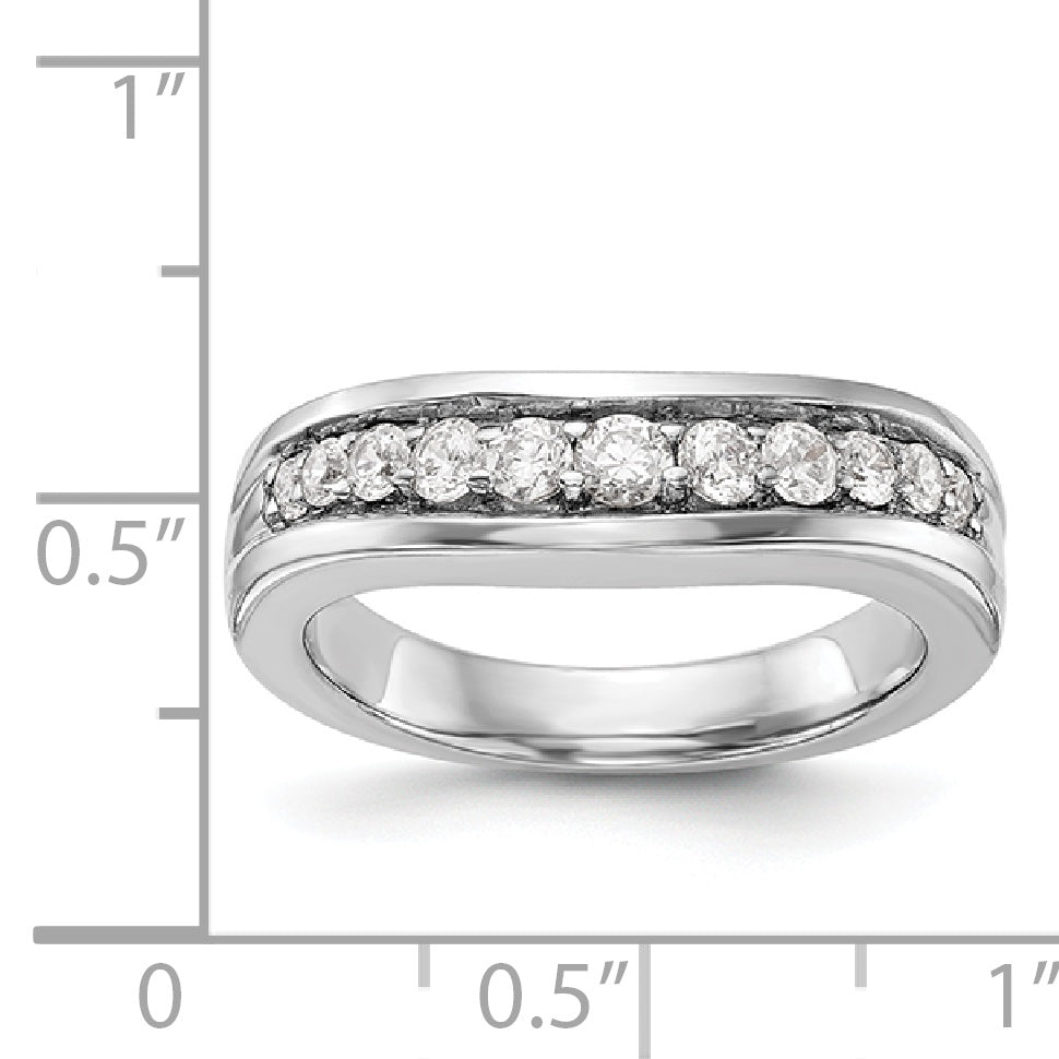 14K White Gold Diamond Band