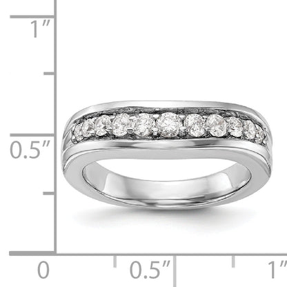 14K White Gold Diamond Band