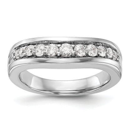 14K White Gold Diamond Band