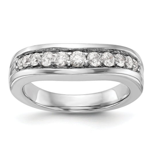14K White Gold Diamond Band