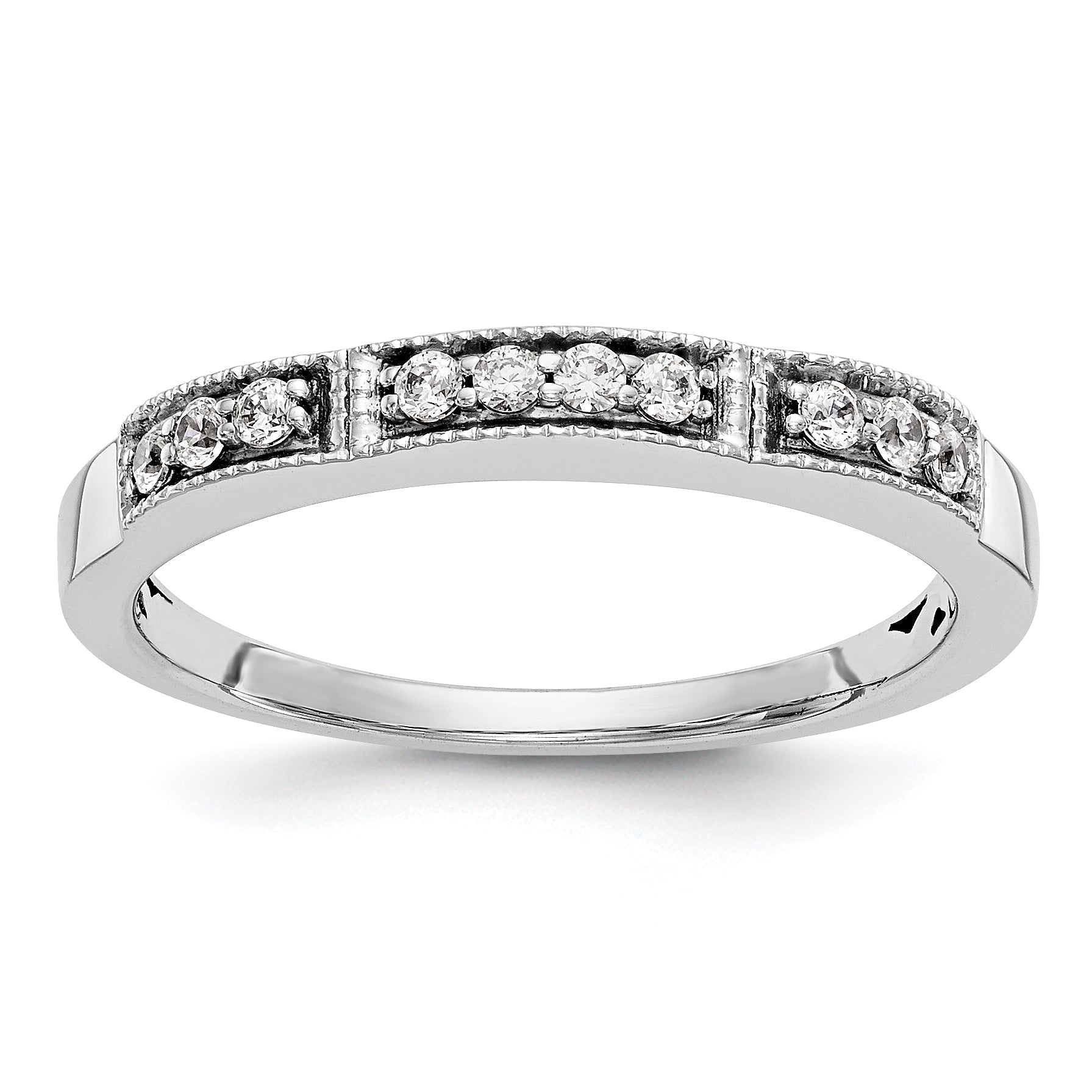 14K White Gold Diamond Band