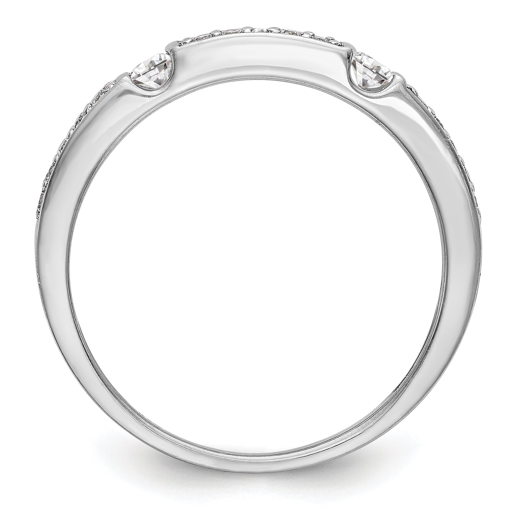 14K White Gold Diamond Band