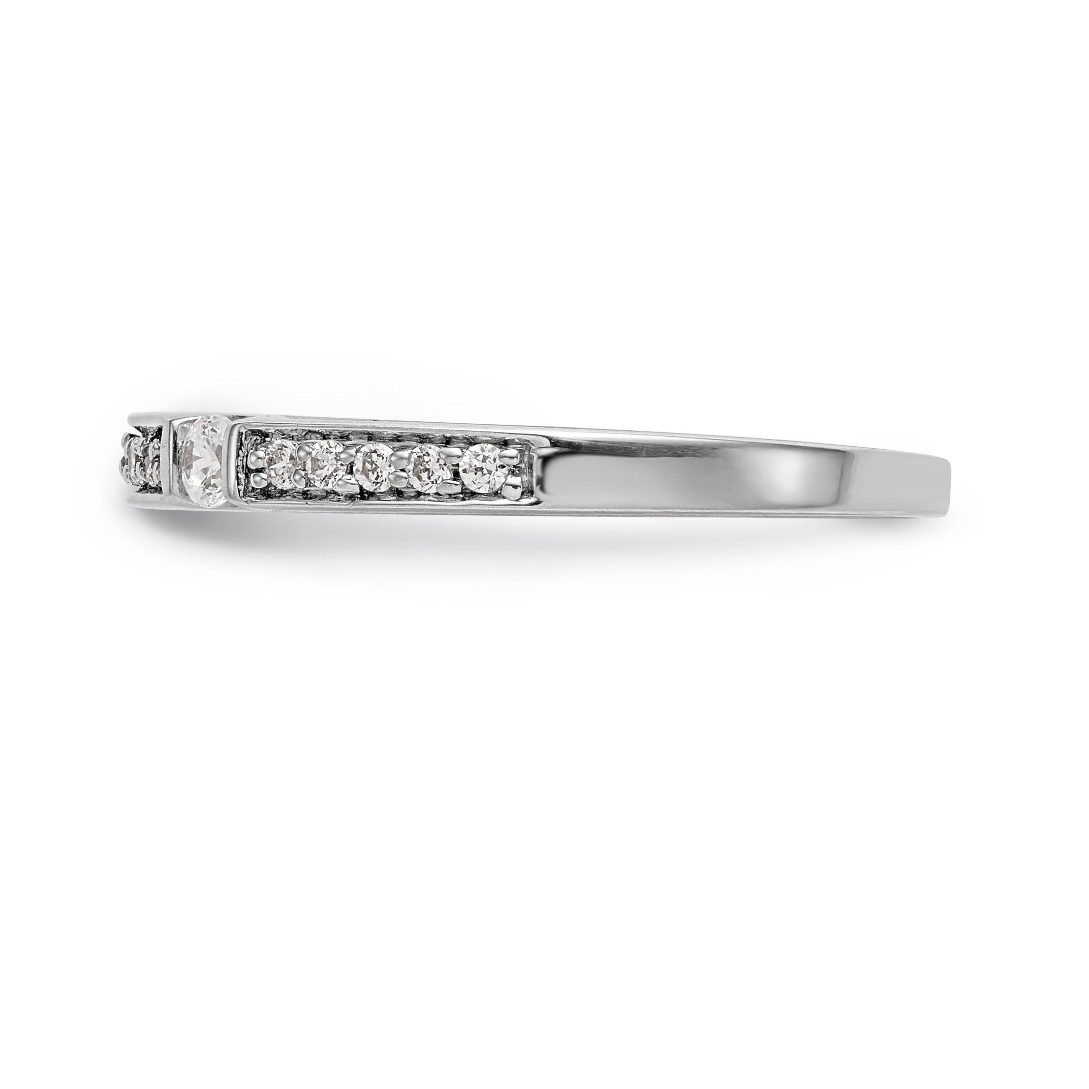 14K White Gold Diamond Band