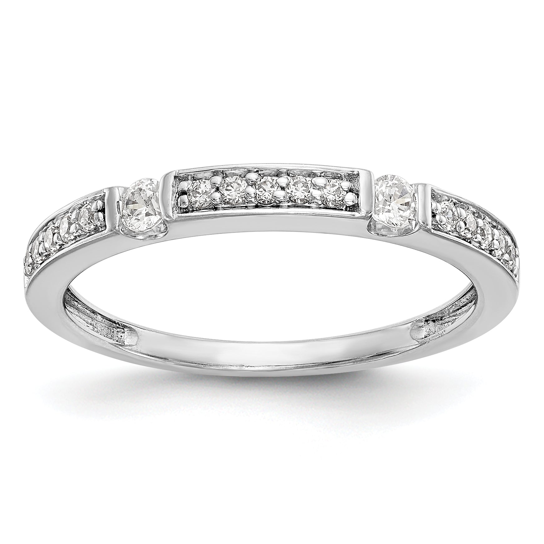 14K White Gold Diamond Band