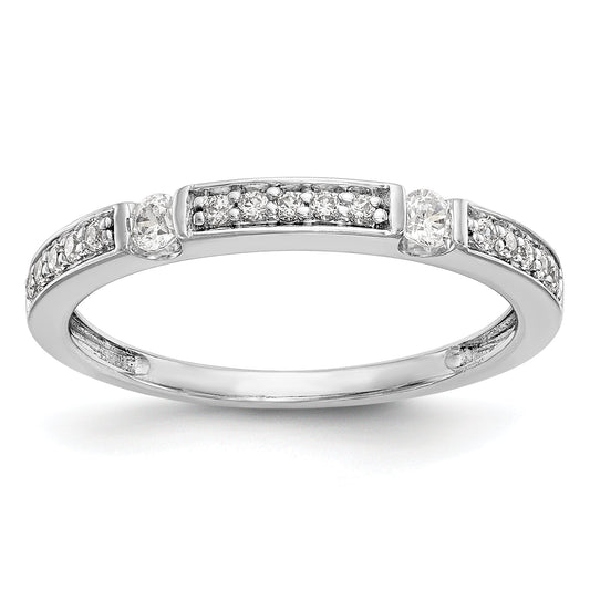 14K White Gold Diamond Band