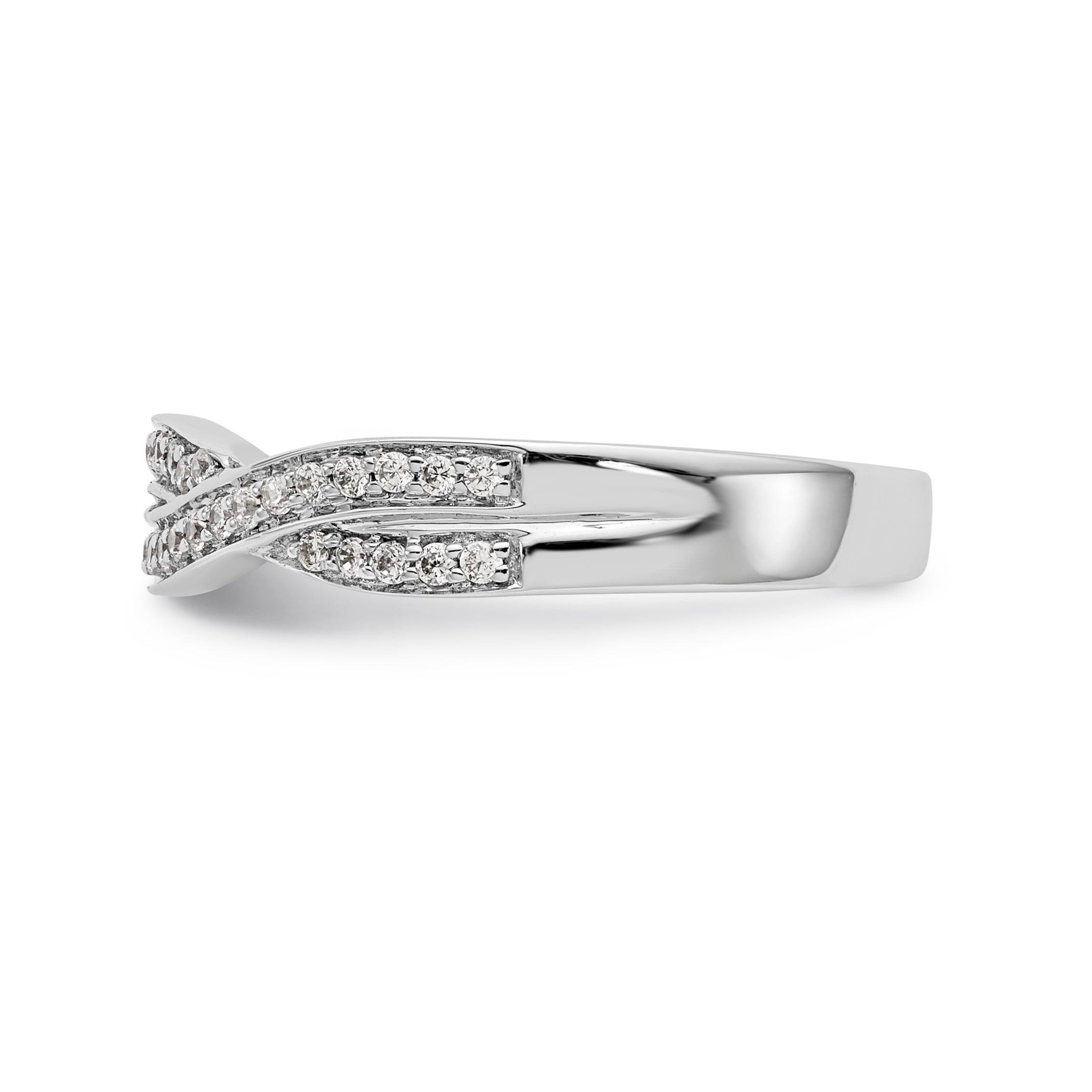 14K White Gold Diamond Band