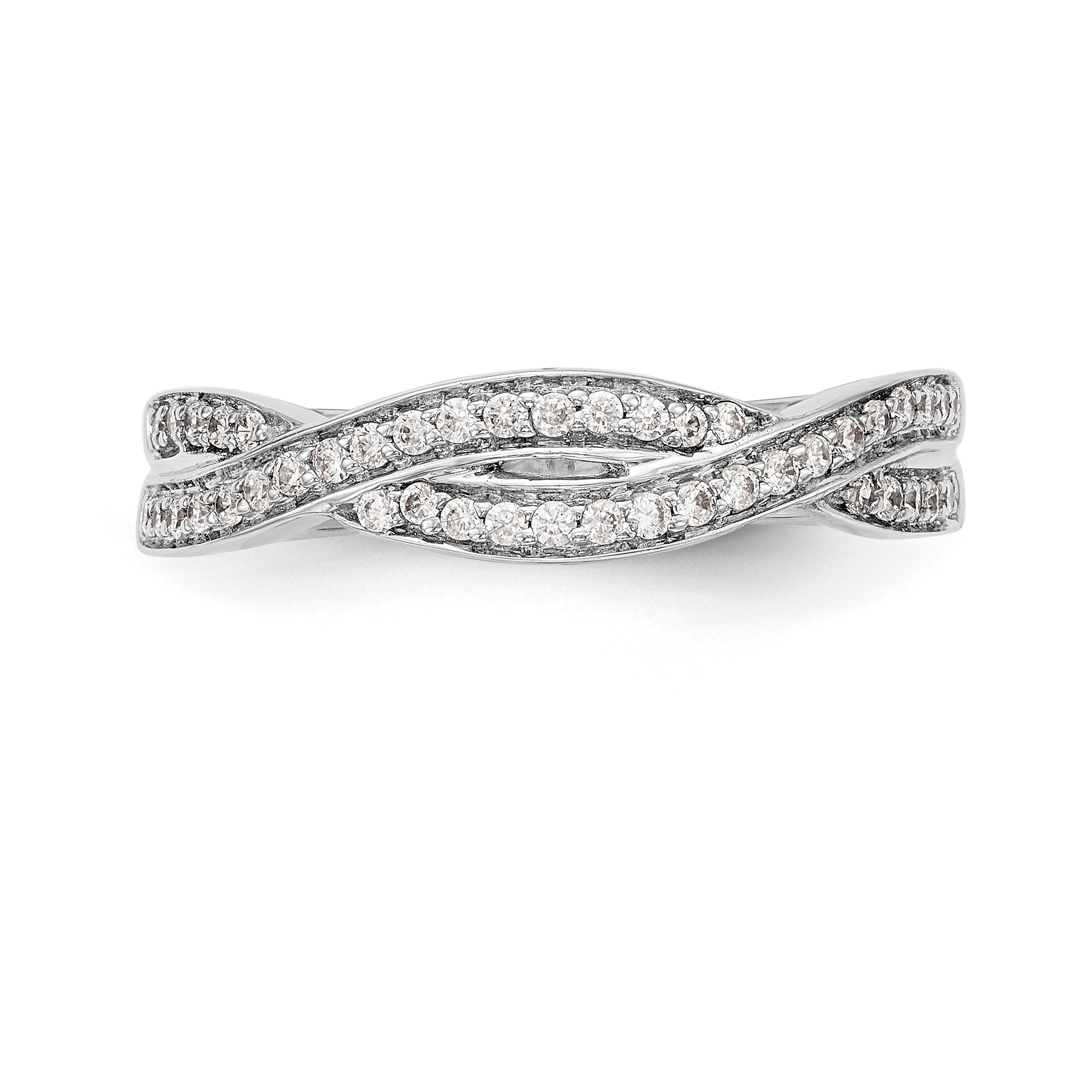 14K White Gold Diamond Band