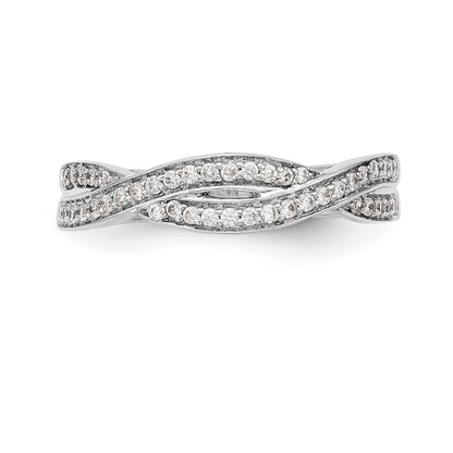 14K White Gold Diamond Band