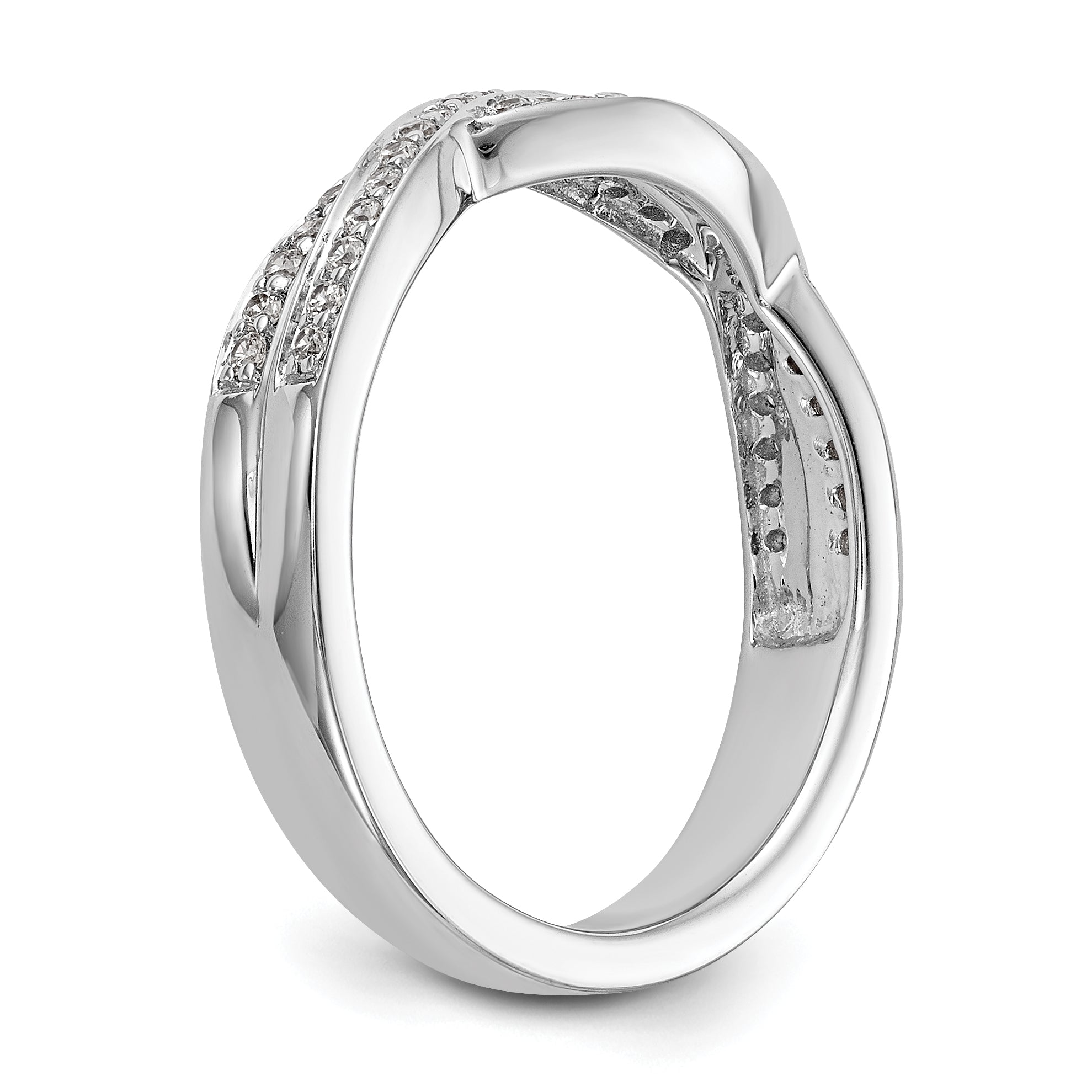 14K White Gold Diamond Band