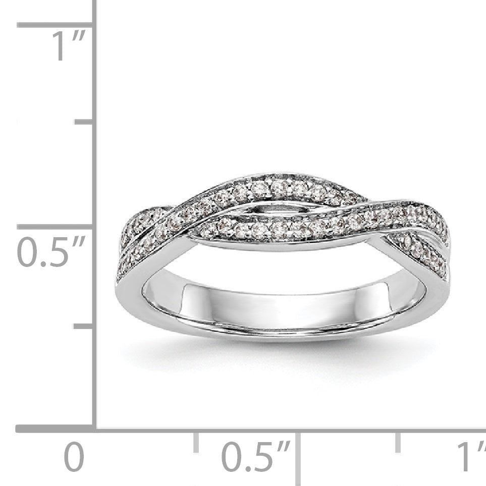 14K White Gold Diamond Band