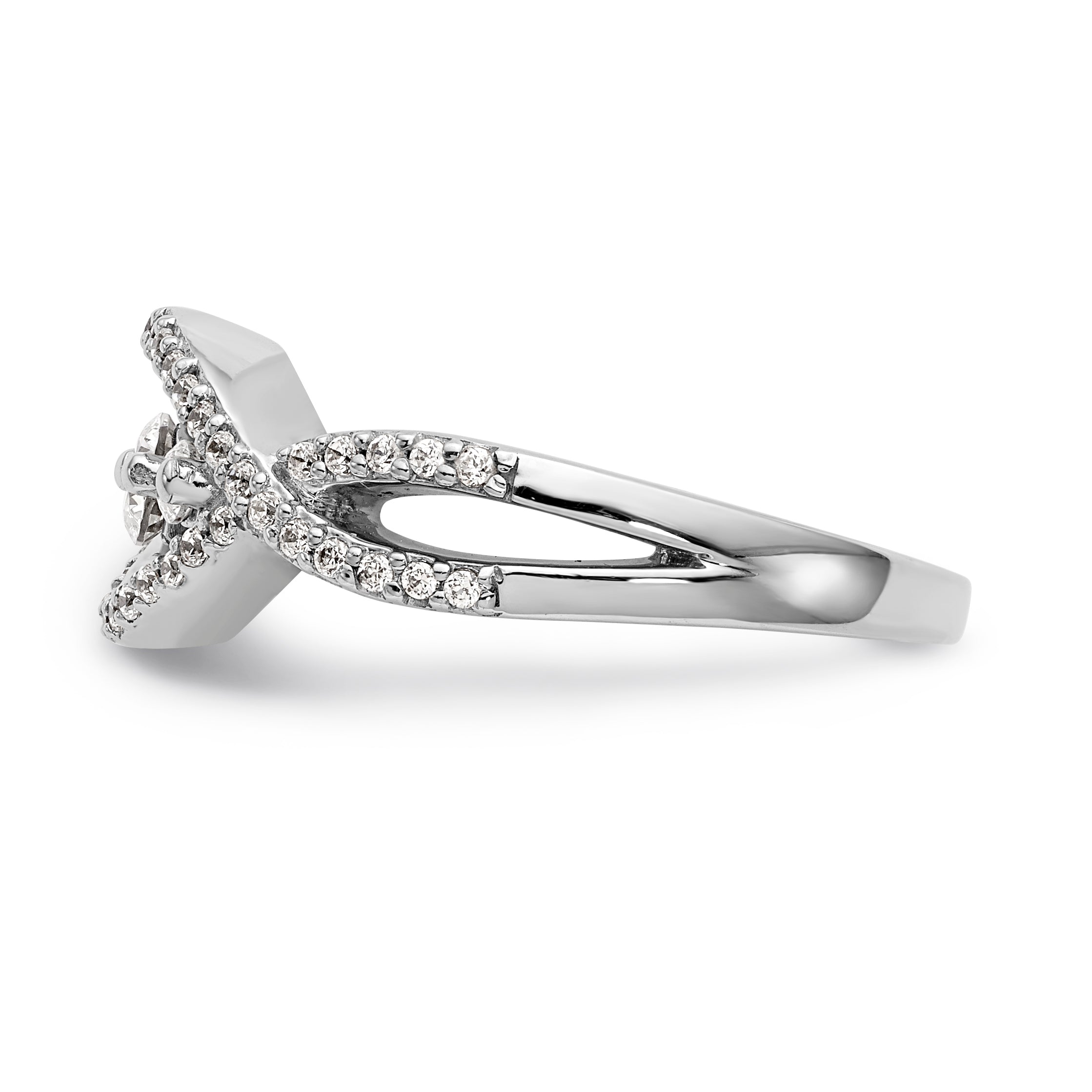 14K White Gold Diamond Band