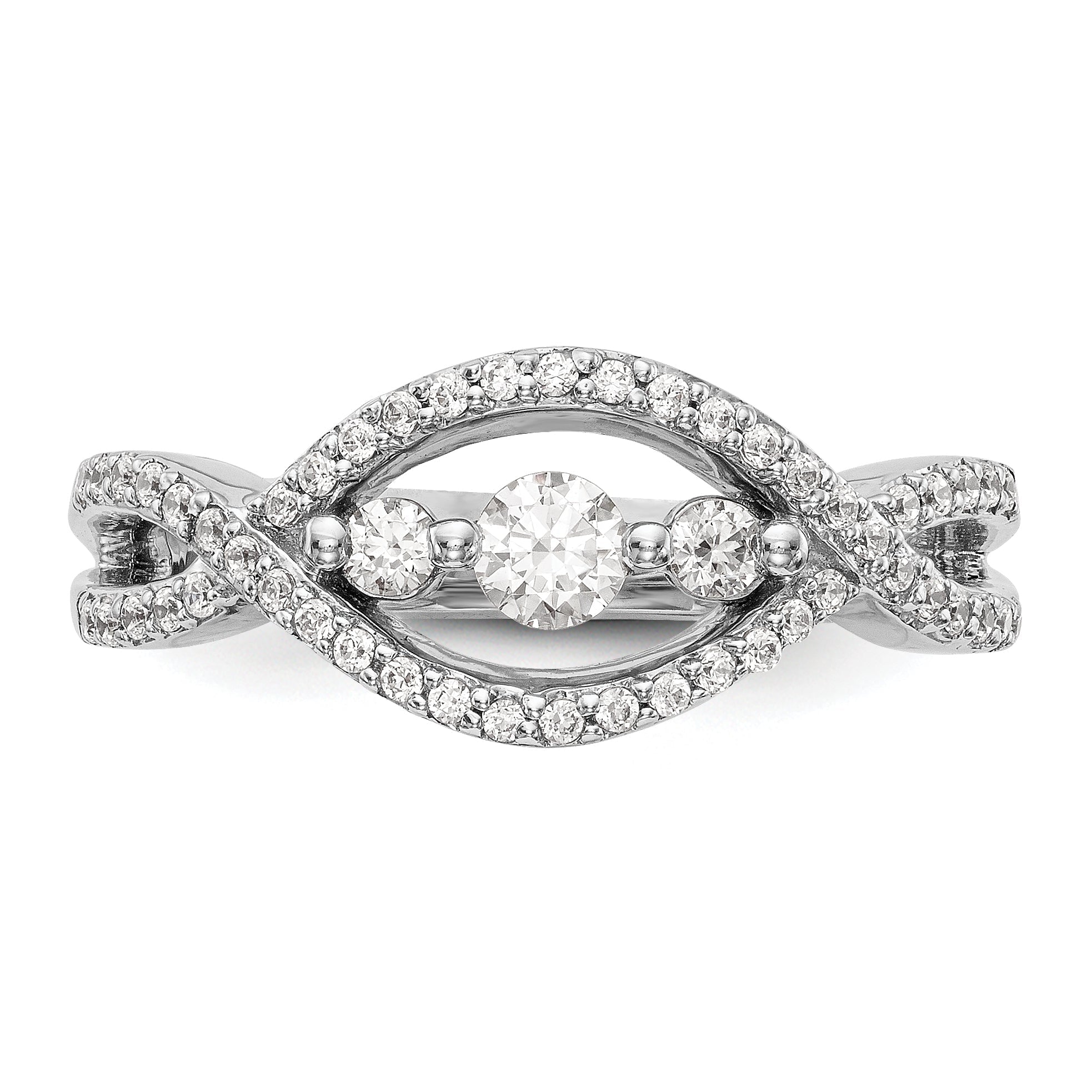 14K White Gold Diamond Band