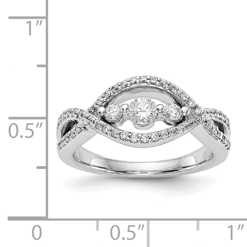 14K White Gold Diamond Band