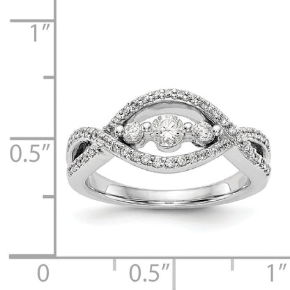 14K White Gold Diamond Band
