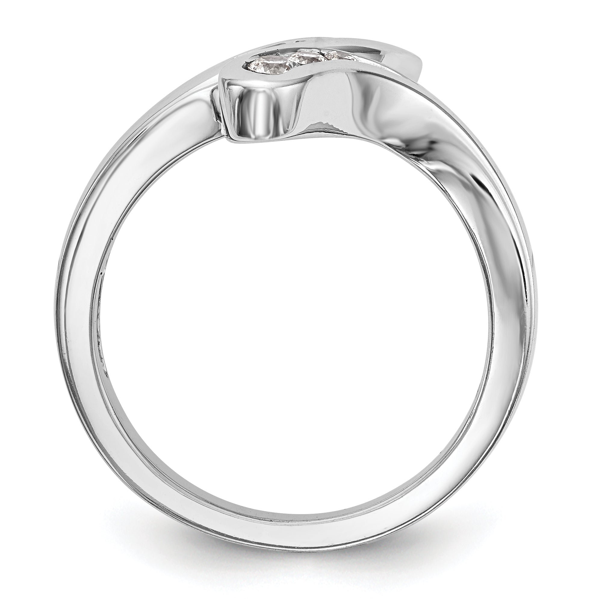 14K White Gold Diamond Band