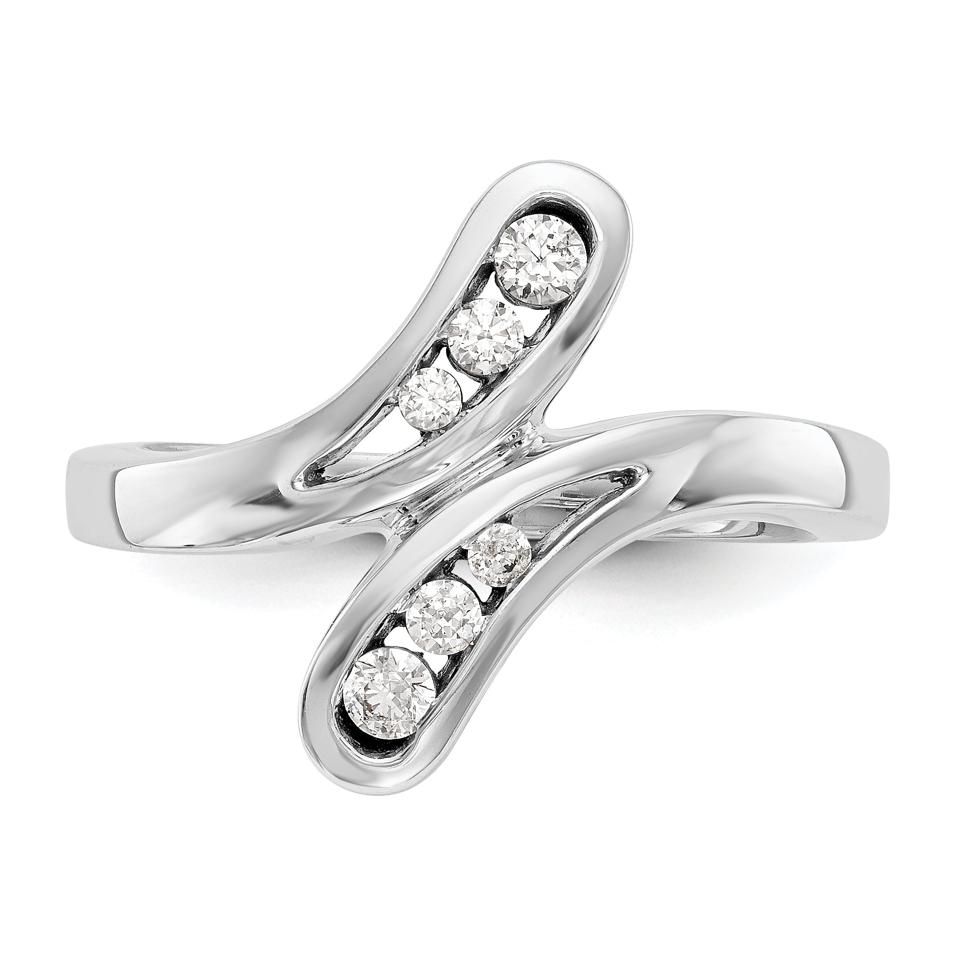 14K White Gold Diamond Band