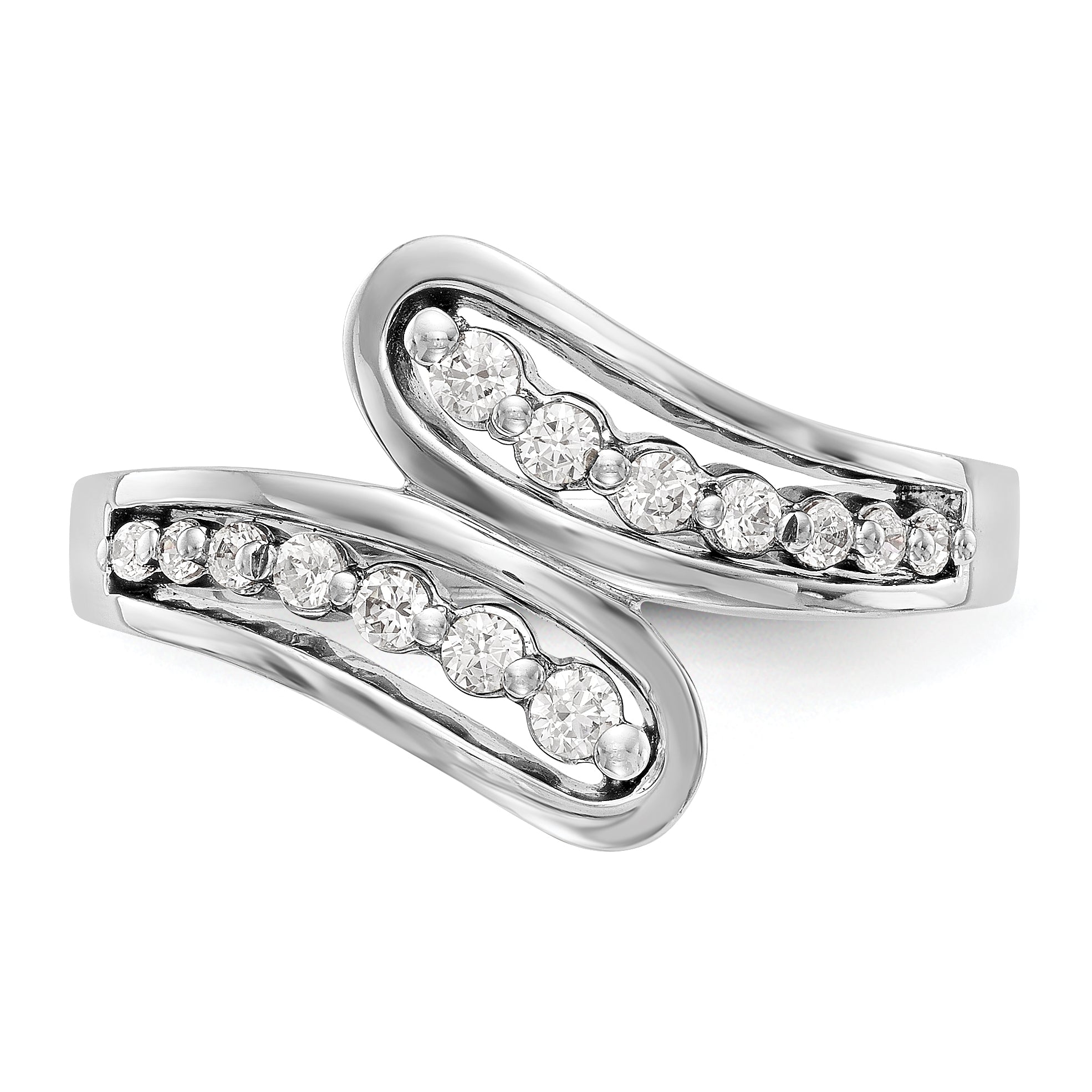 14K White Gold Diamond Band