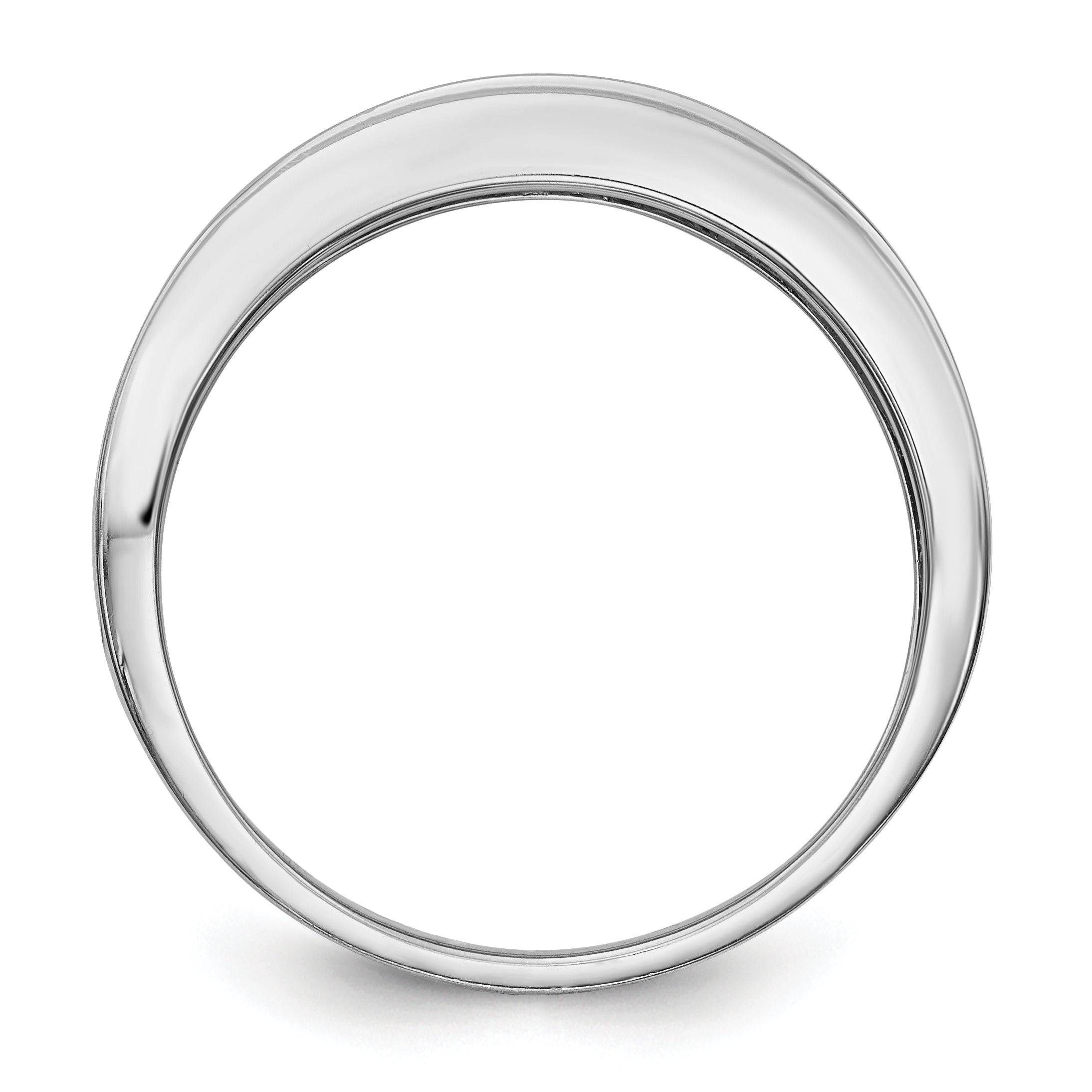 14K White Gold Diamond Men's Band