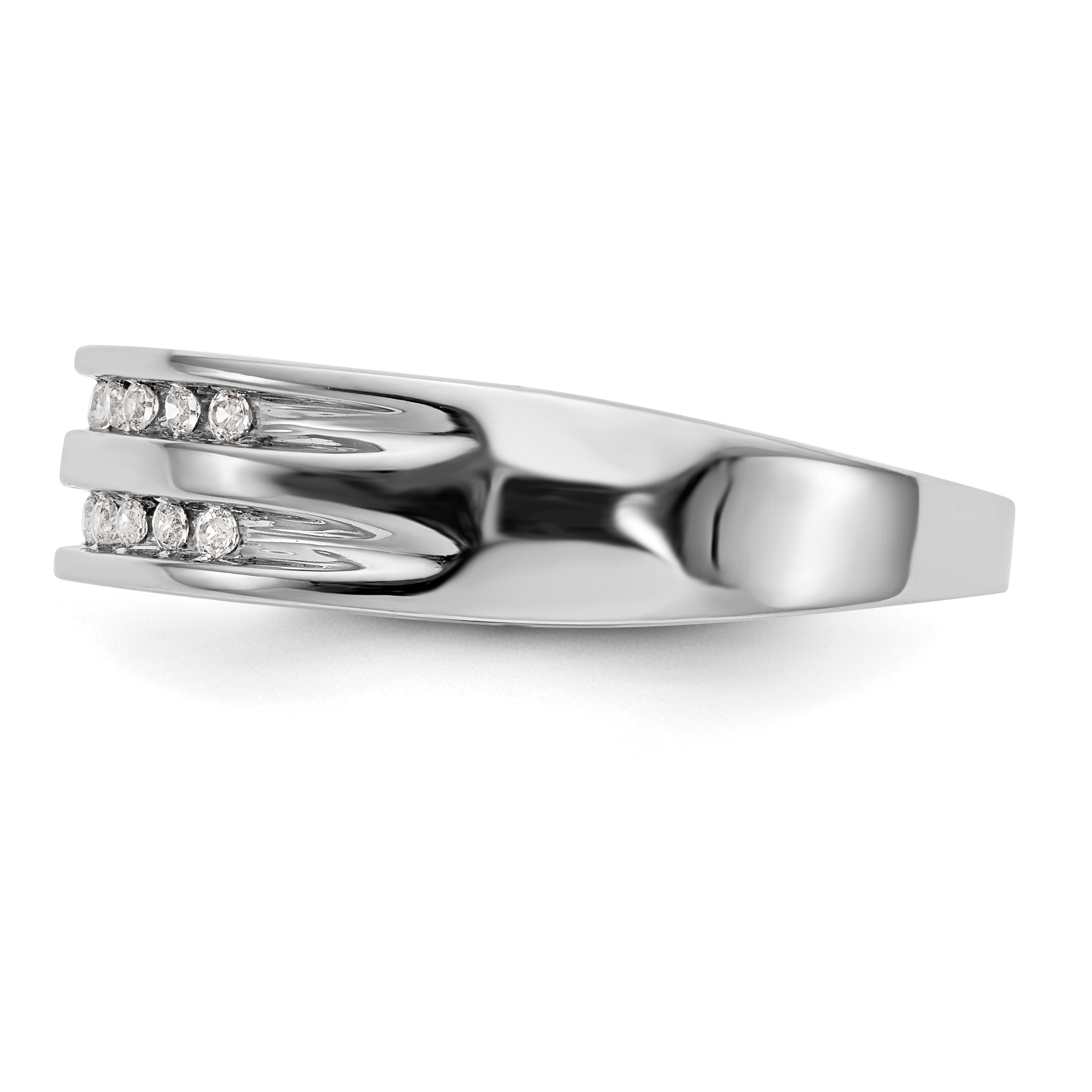 14K White Gold Diamond Men's Band