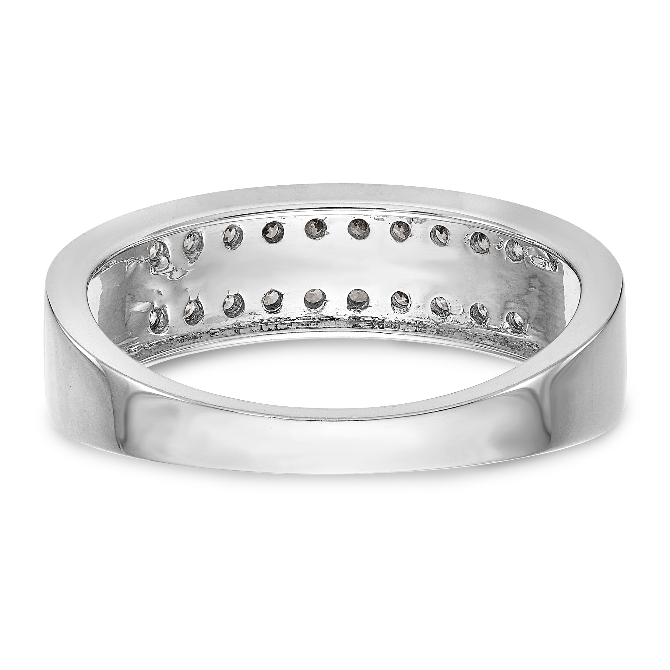 14K White Gold Diamond Men's Band