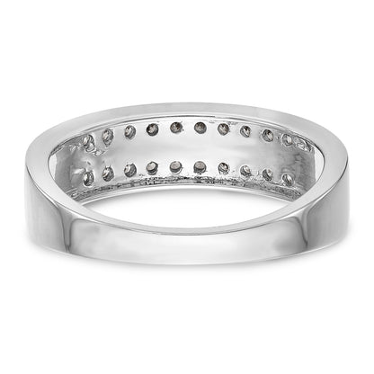 14K White Gold Diamond Men's Band