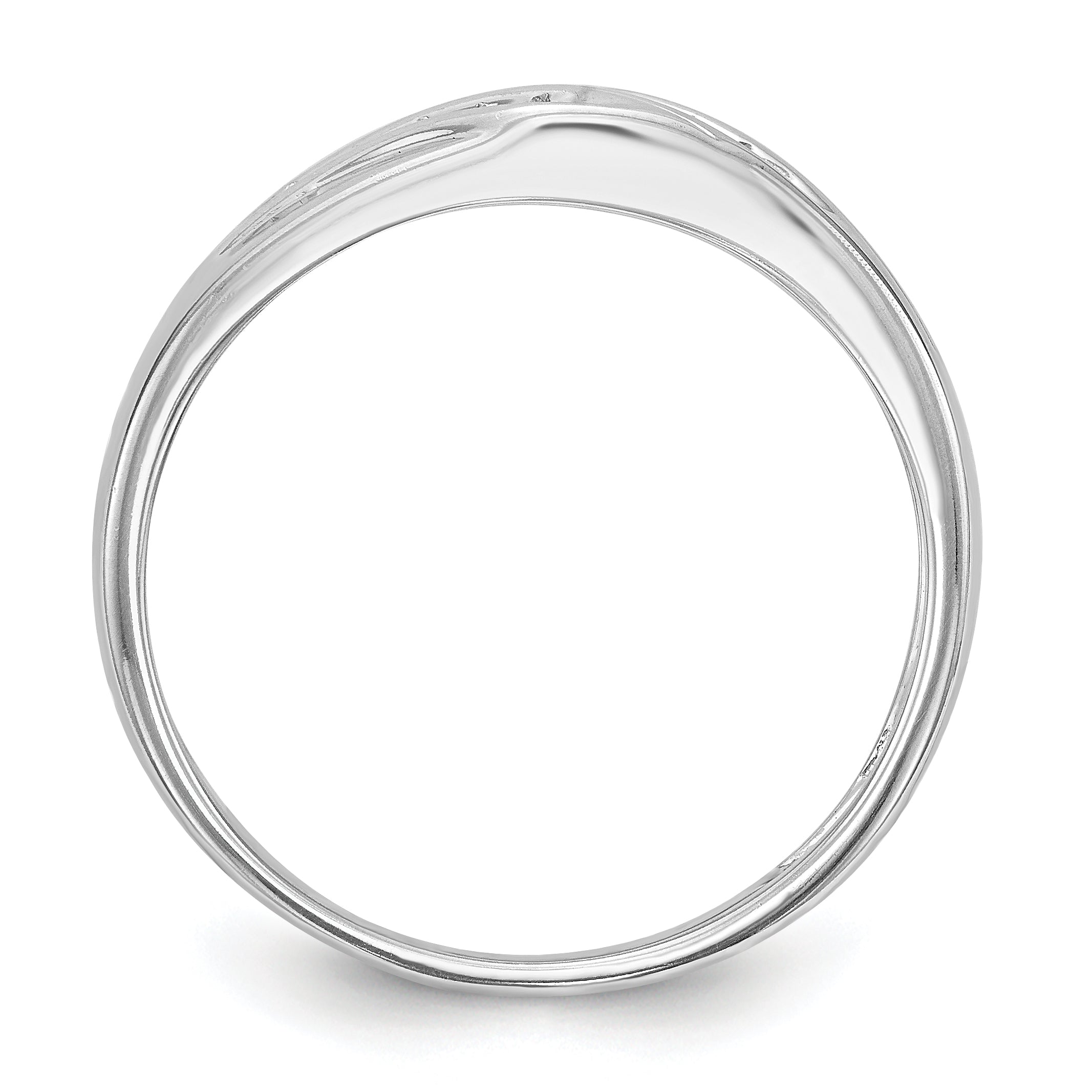 14K White Gold Diamond Men's Band