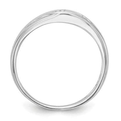 14K White Gold Diamond Men's Band