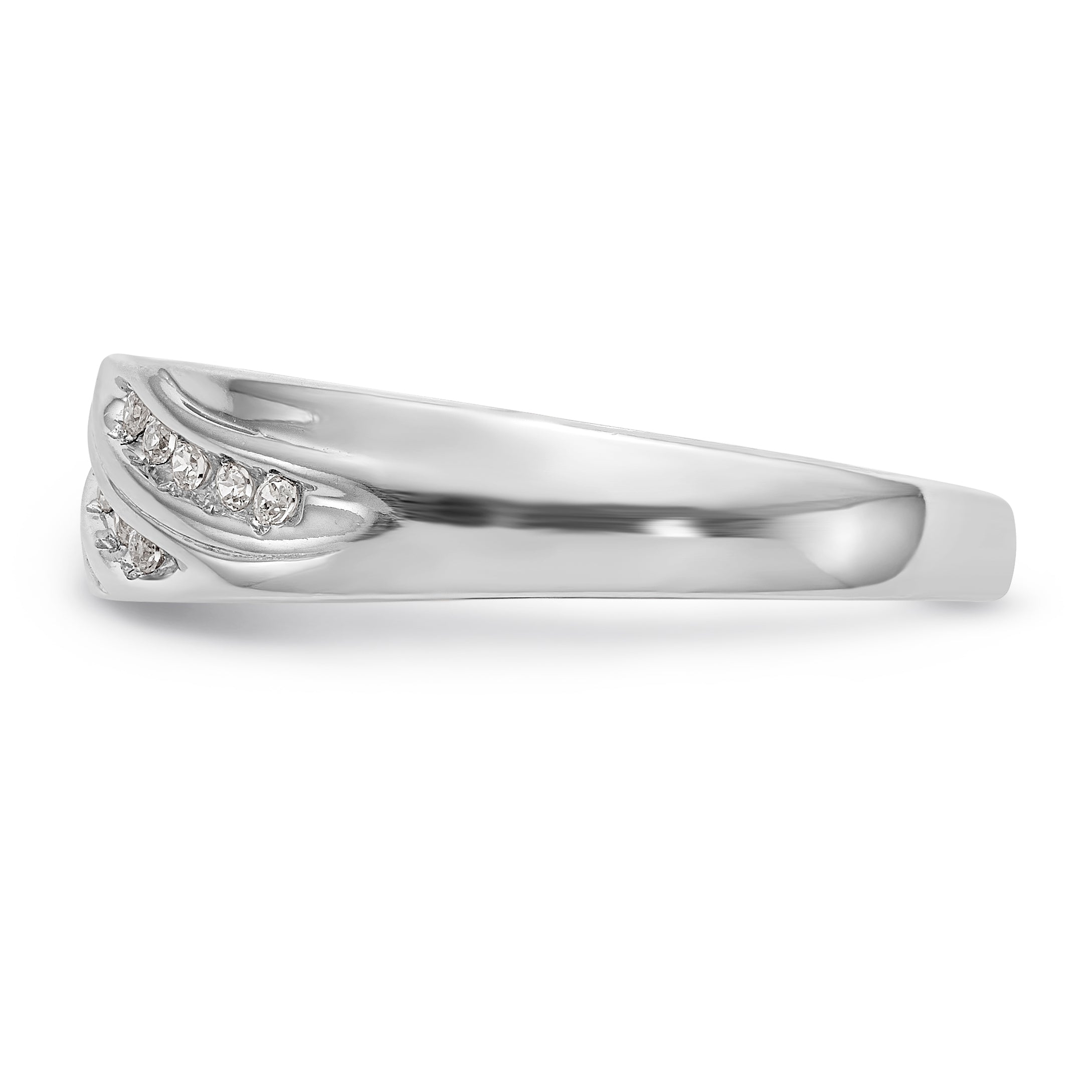 14K White Gold Diamond Men's Band