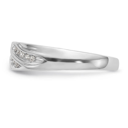 14K White Gold Diamond Men's Band