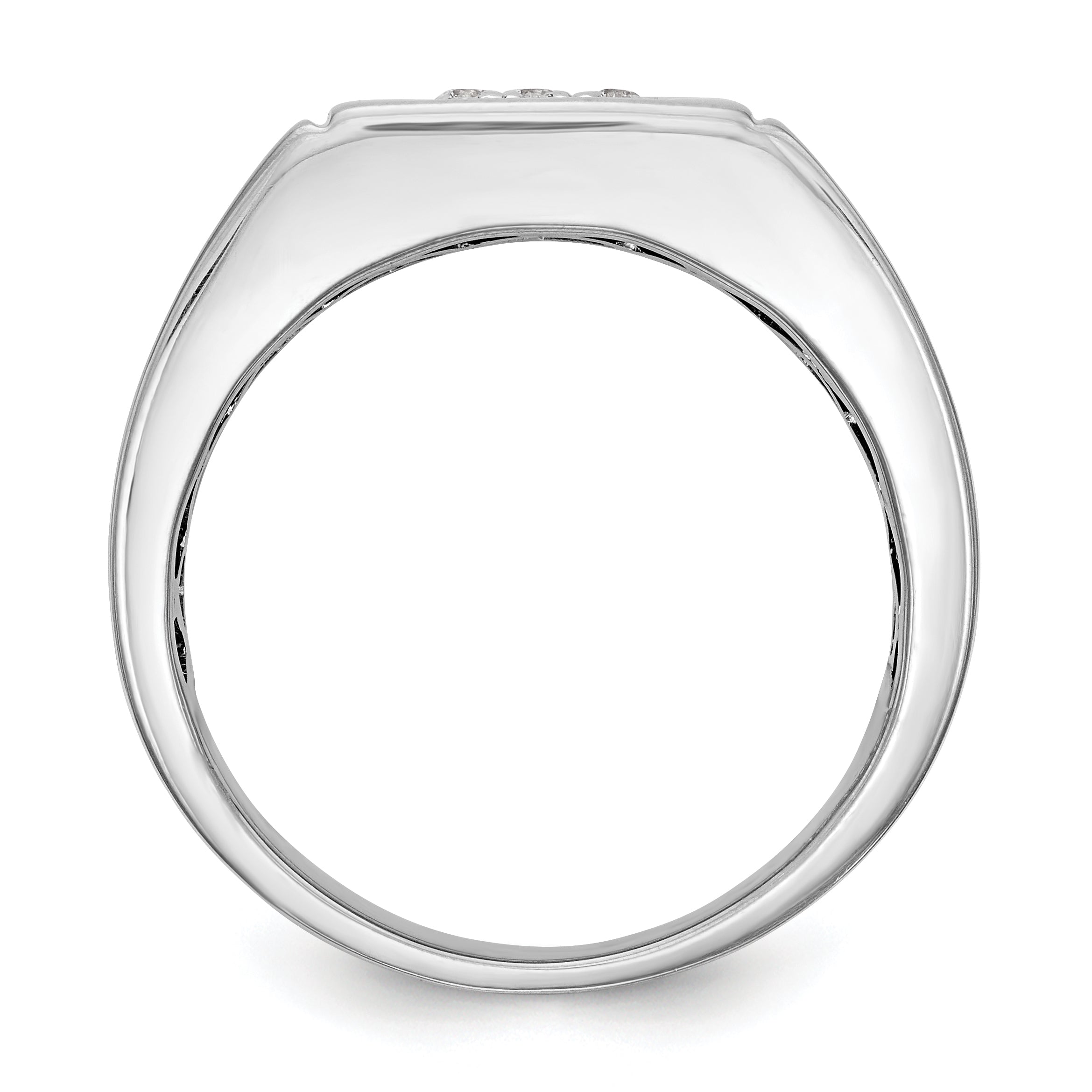 14K White Gold Diamond Men's Band