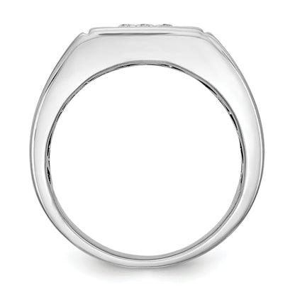 14K White Gold Diamond Men's Band